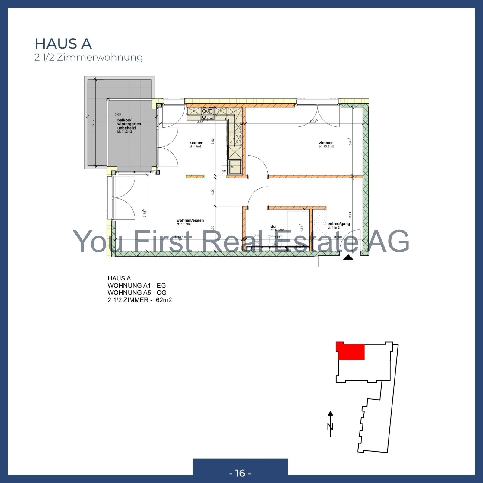 2.5 Zimmerwohnung mit grossem Balkon