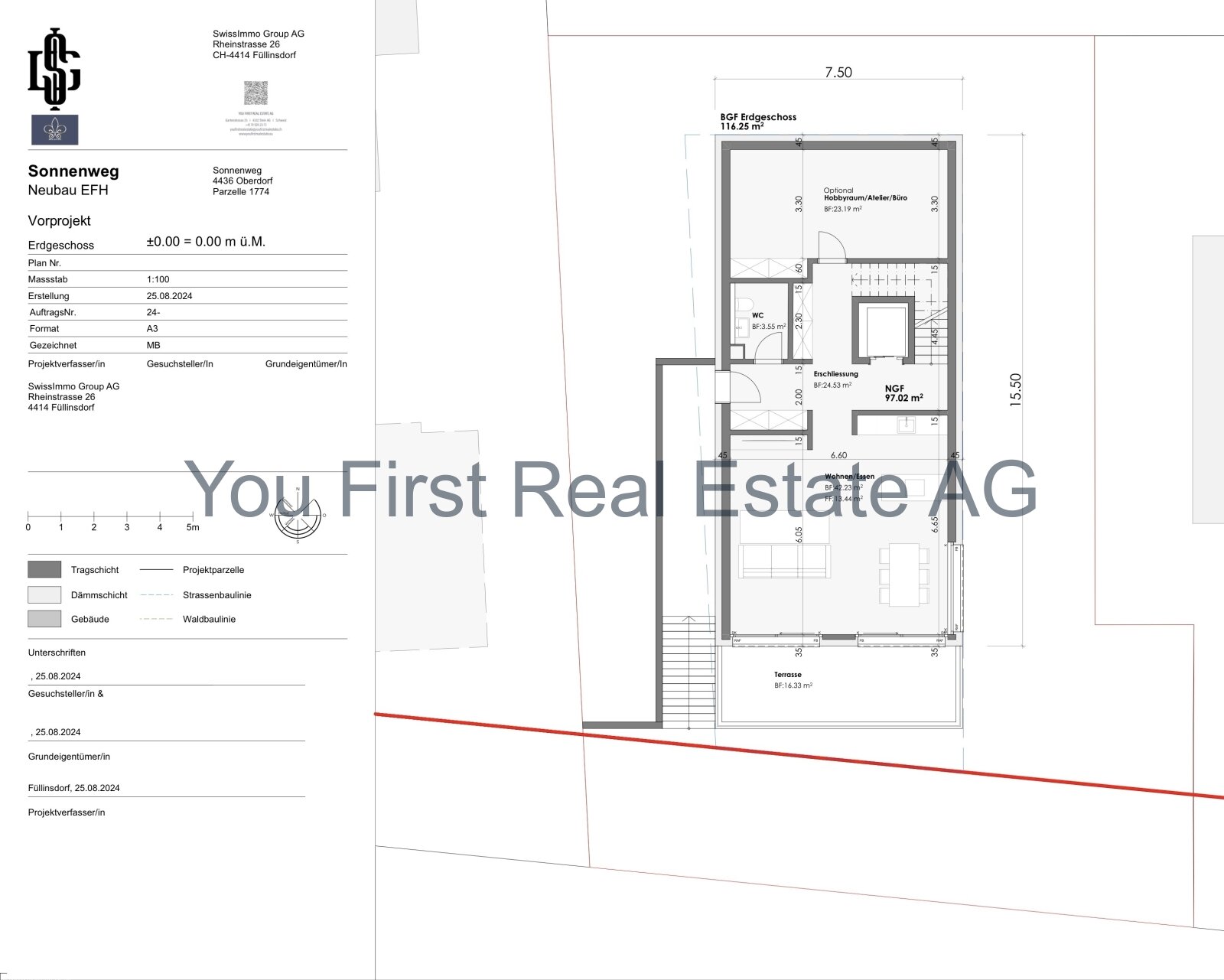 Modernes Hanghaus mit Panoramablick