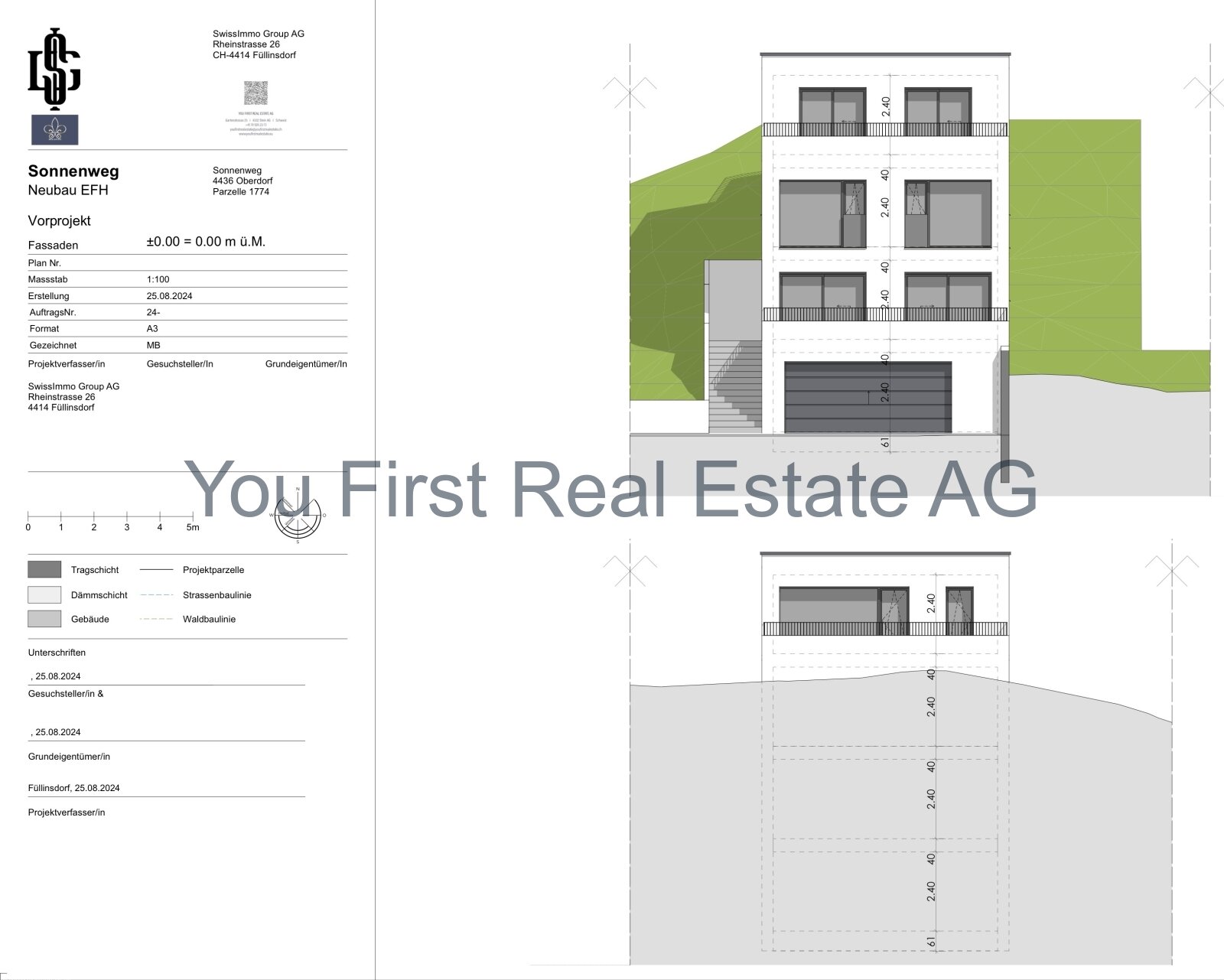 Modernes Hanghaus mit Panoramablick