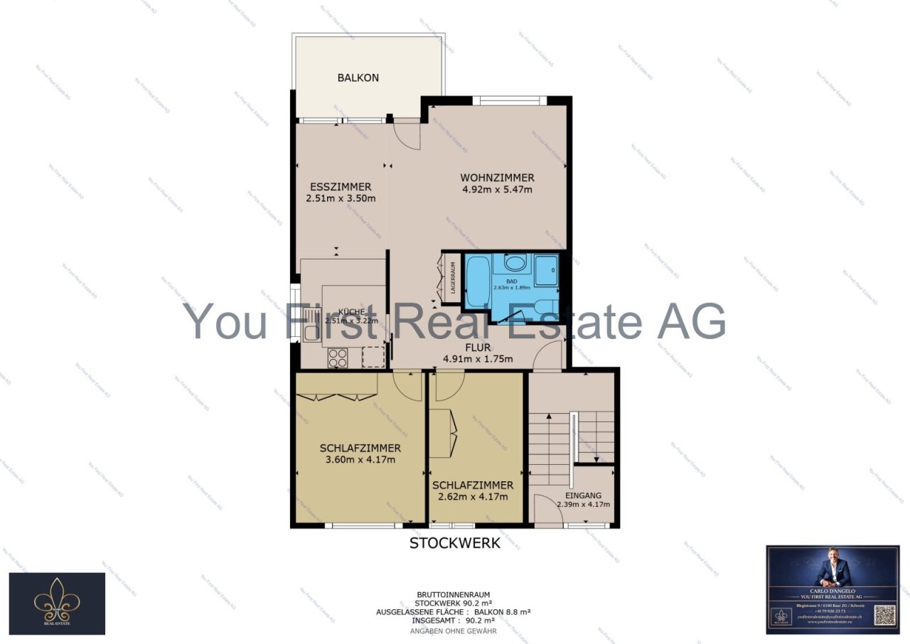 Grundrissplan 3.5 Zimmerwohnung