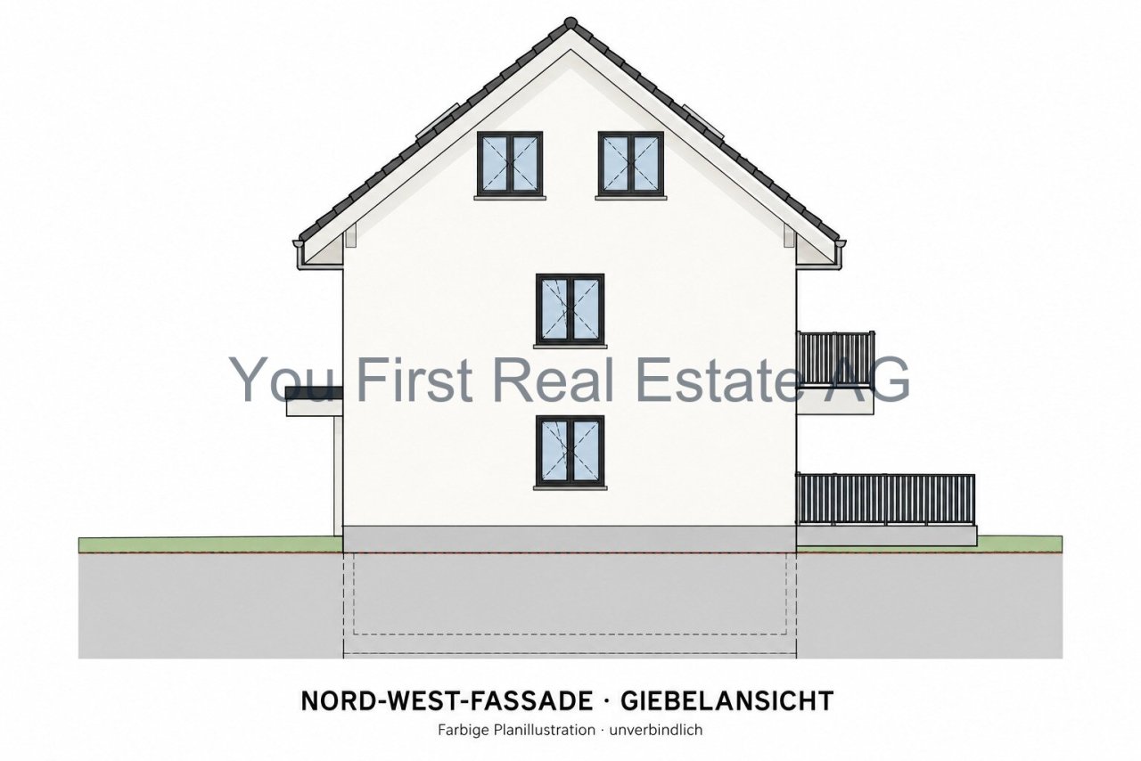 Modernes Einfamilienhaus mit durchdachter Fassadengestaltung und optimaler Fensterplatzierung