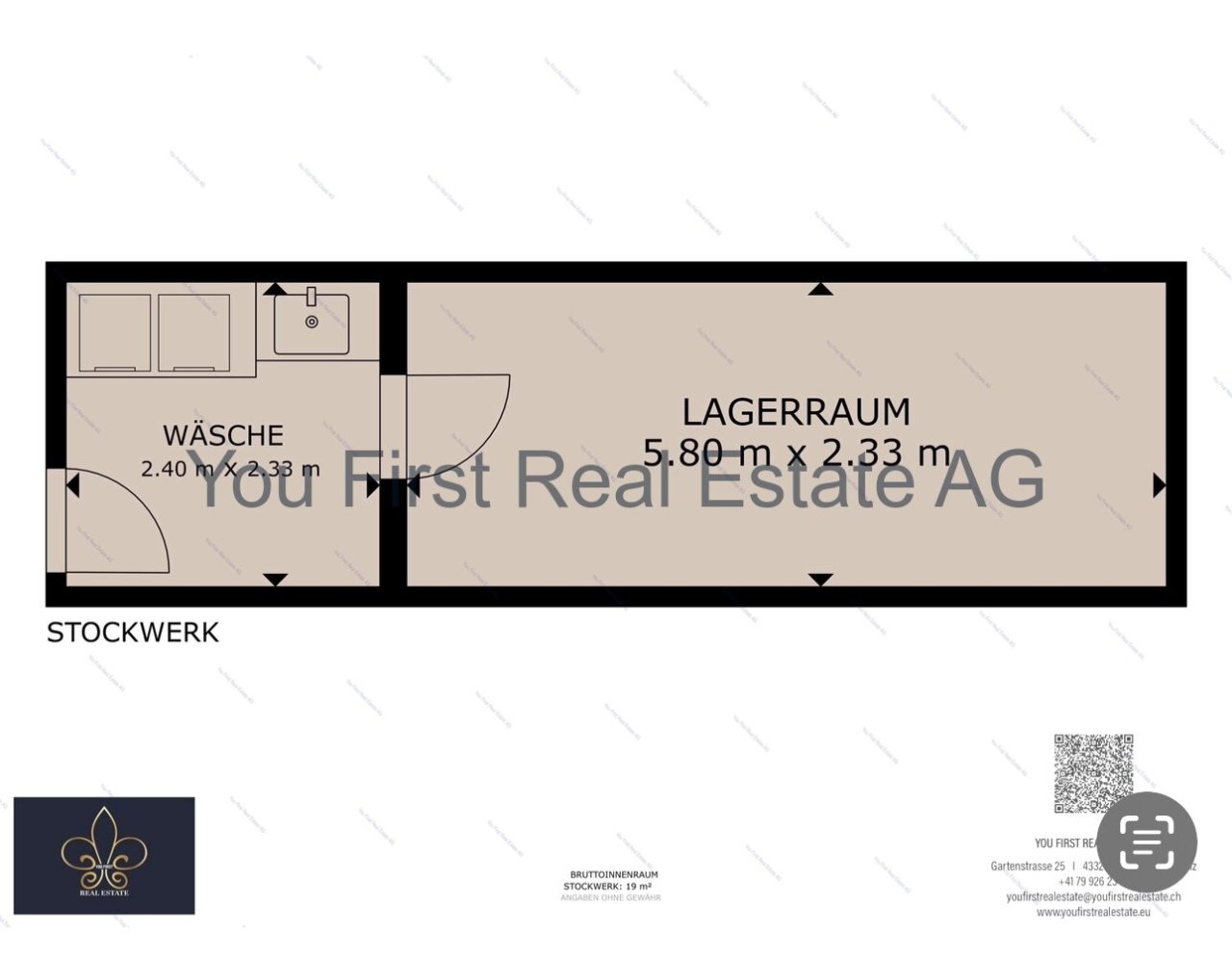 Praktische Lagerräume mit separatem Wäschebereich - Optimale Raumnutzung auf 19 m²!