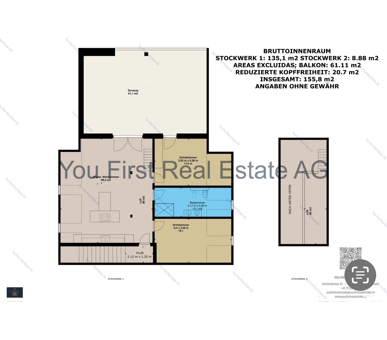 Grundriss Wohnung und Gallerie