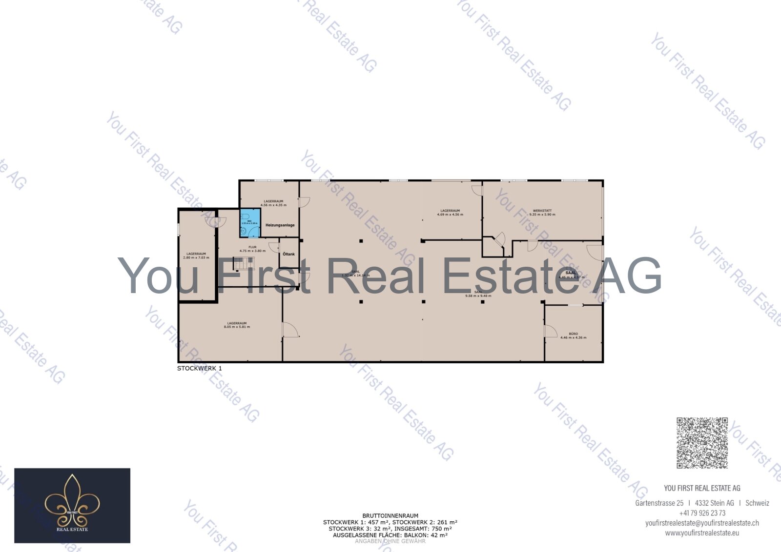 Untergeschoss Lagerräumen Werkstätten