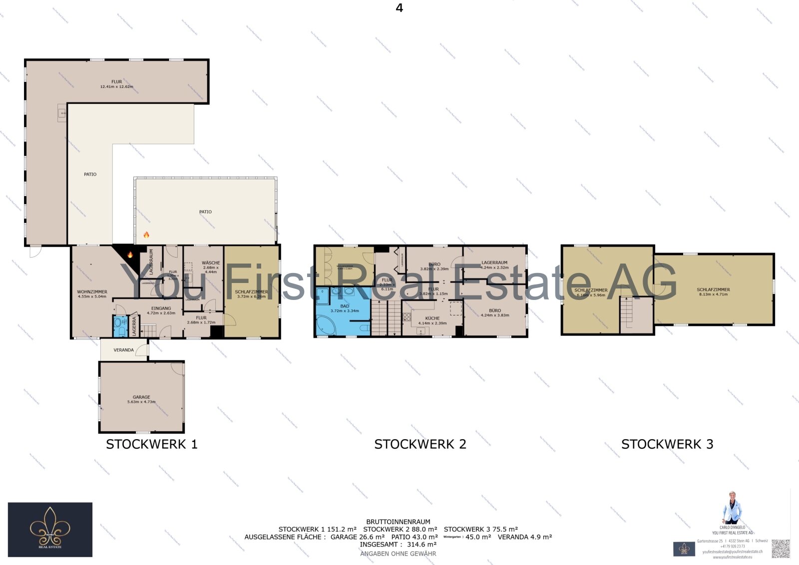 Durchdachtes Drei-Etagen-Konzept mit optimaler Raumaufteilung und Funktionalität