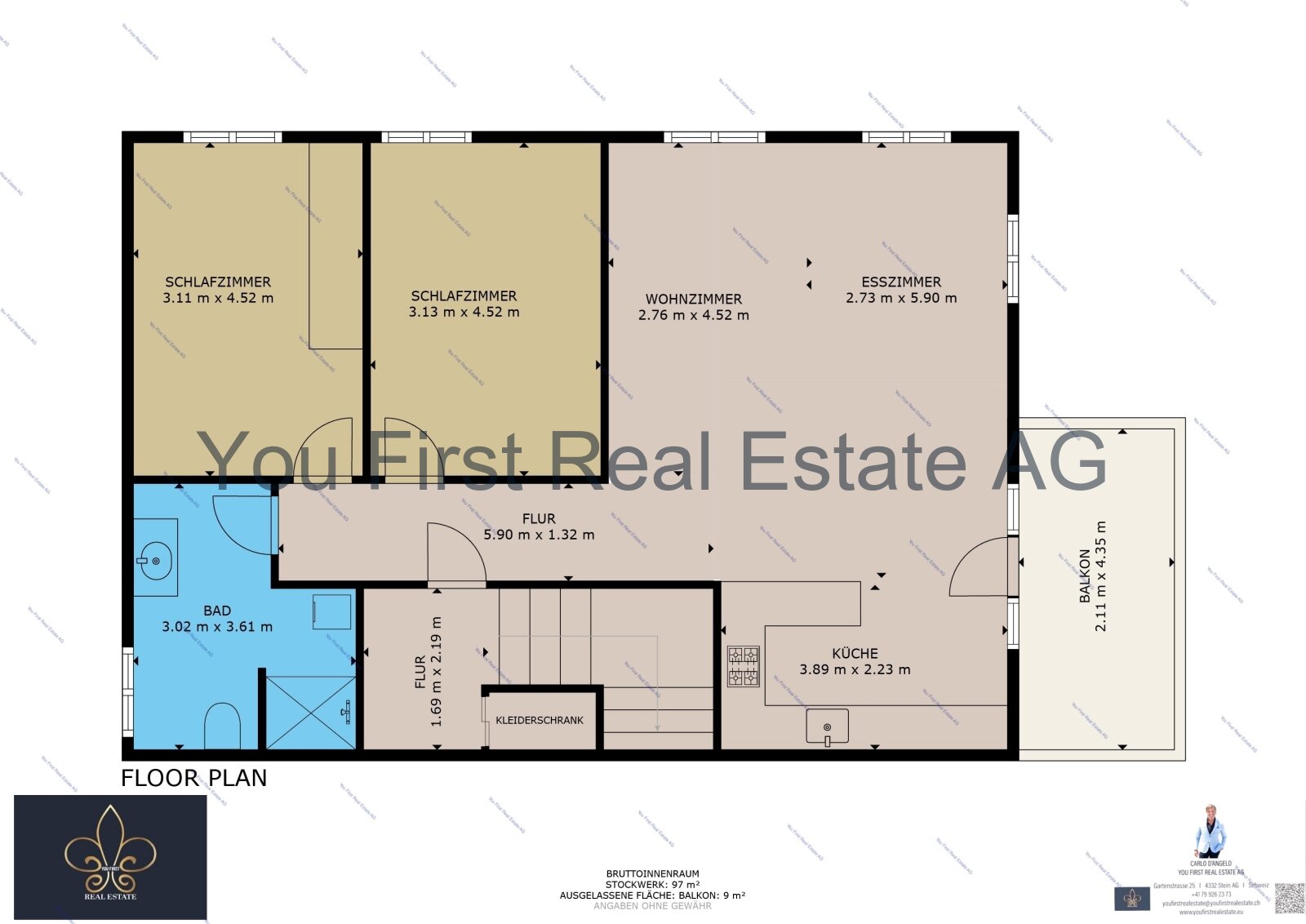Durchdachte 3-Zimmer-Wohnung mit optimaler Raumaufteilung und praktischem Grundriss