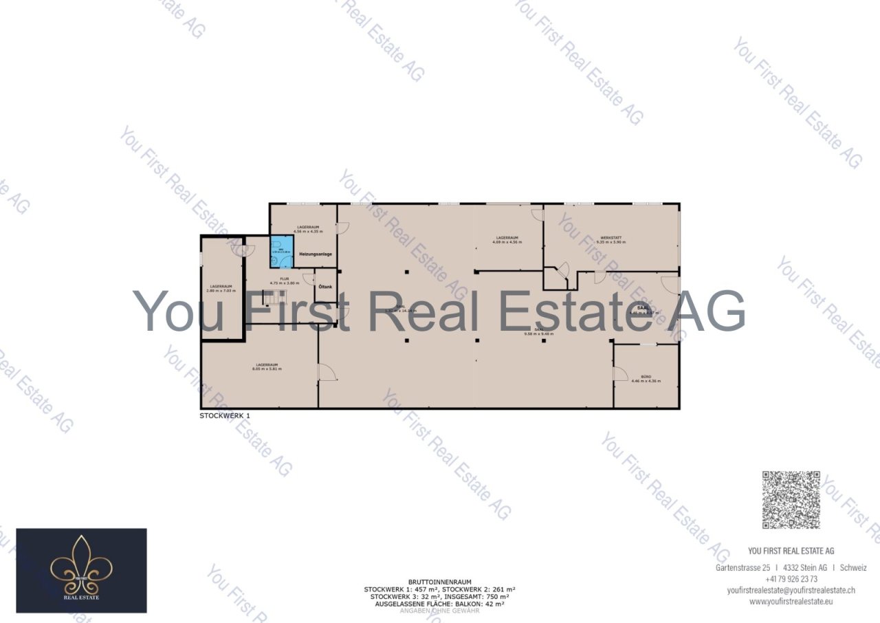 Durchdachter Grundriss mit flexiblen Gewerberäumen - optimal für moderne Unternehmen