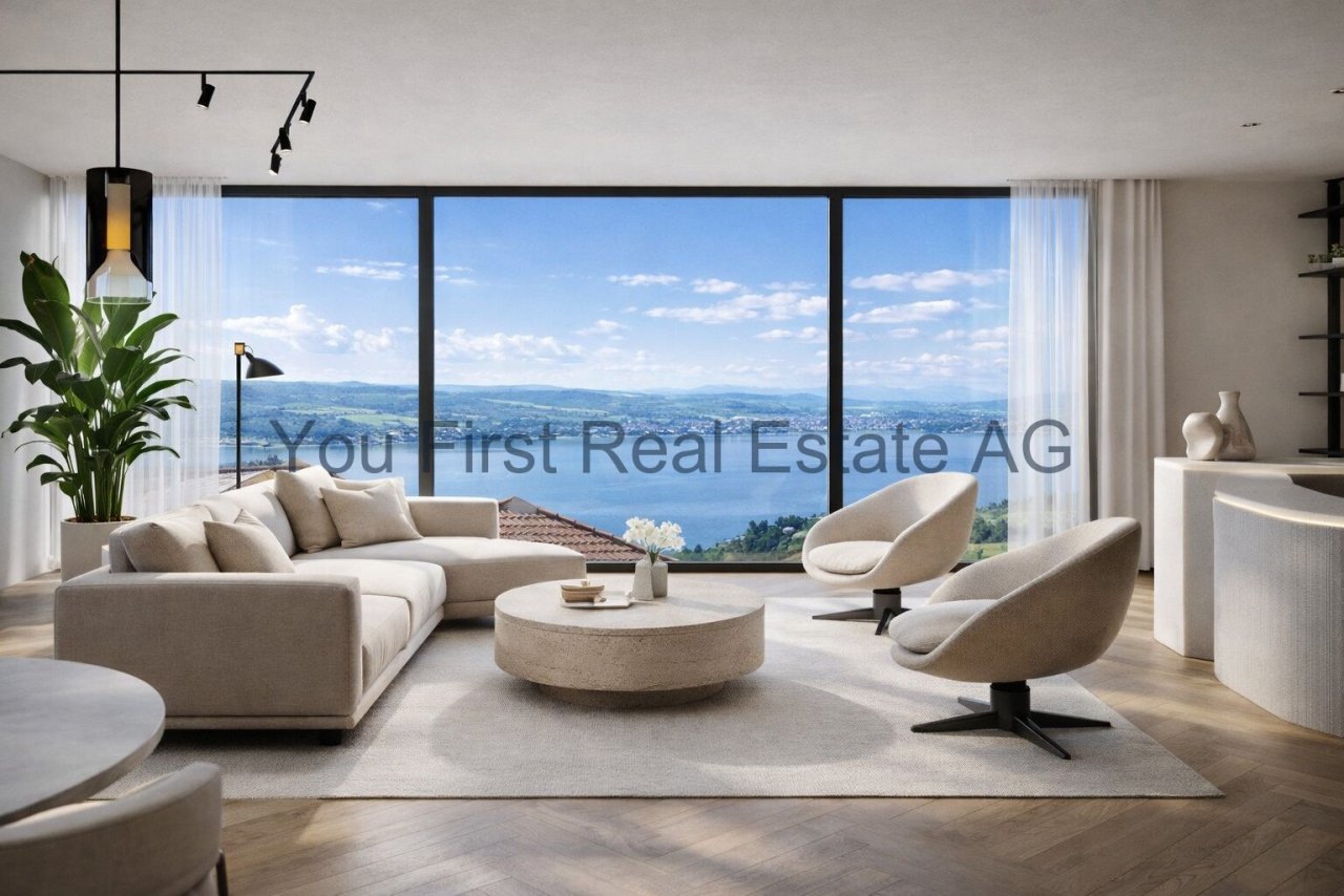 Panorama-Wohnbereich mit atemberaubender Seesicht - Exklusive Aussichtslage mit bodentiefen Glasfronten